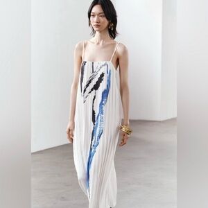 Zara White Cream Maxi Sundress Sleeveless Spaghetti Strap